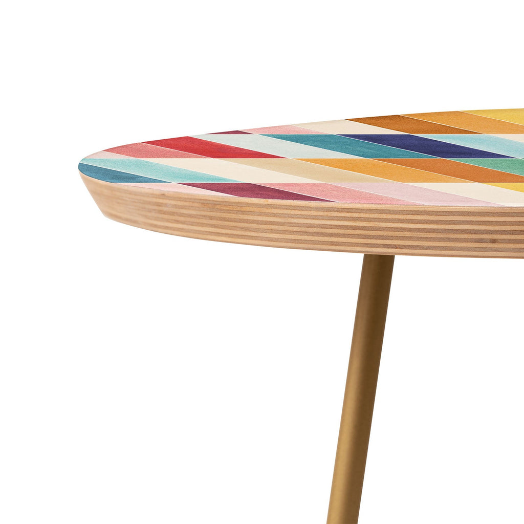 Ninola Design Modern Craft Rectangular Colorful Tiles Color Utopia Round Side Table