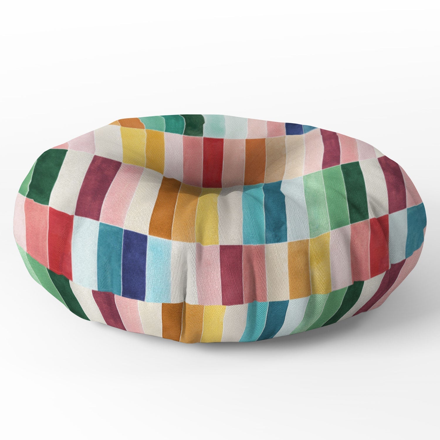 Ninola Design Modern Craft Rectangular Colorful Tiles Color Utopia Floor Pillow Round
