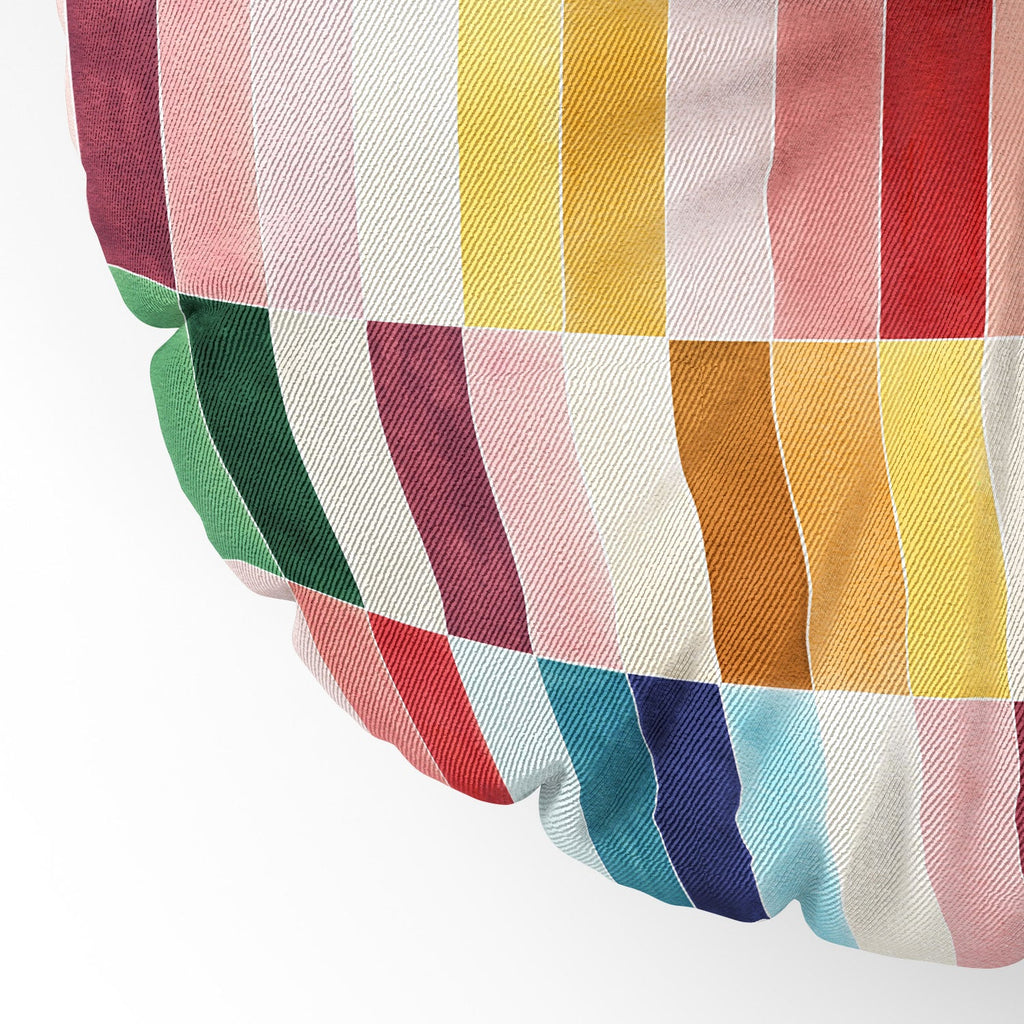 Ninola Design Modern Craft Rectangular Colorful Tiles Color Utopia Floor Pillow Round
