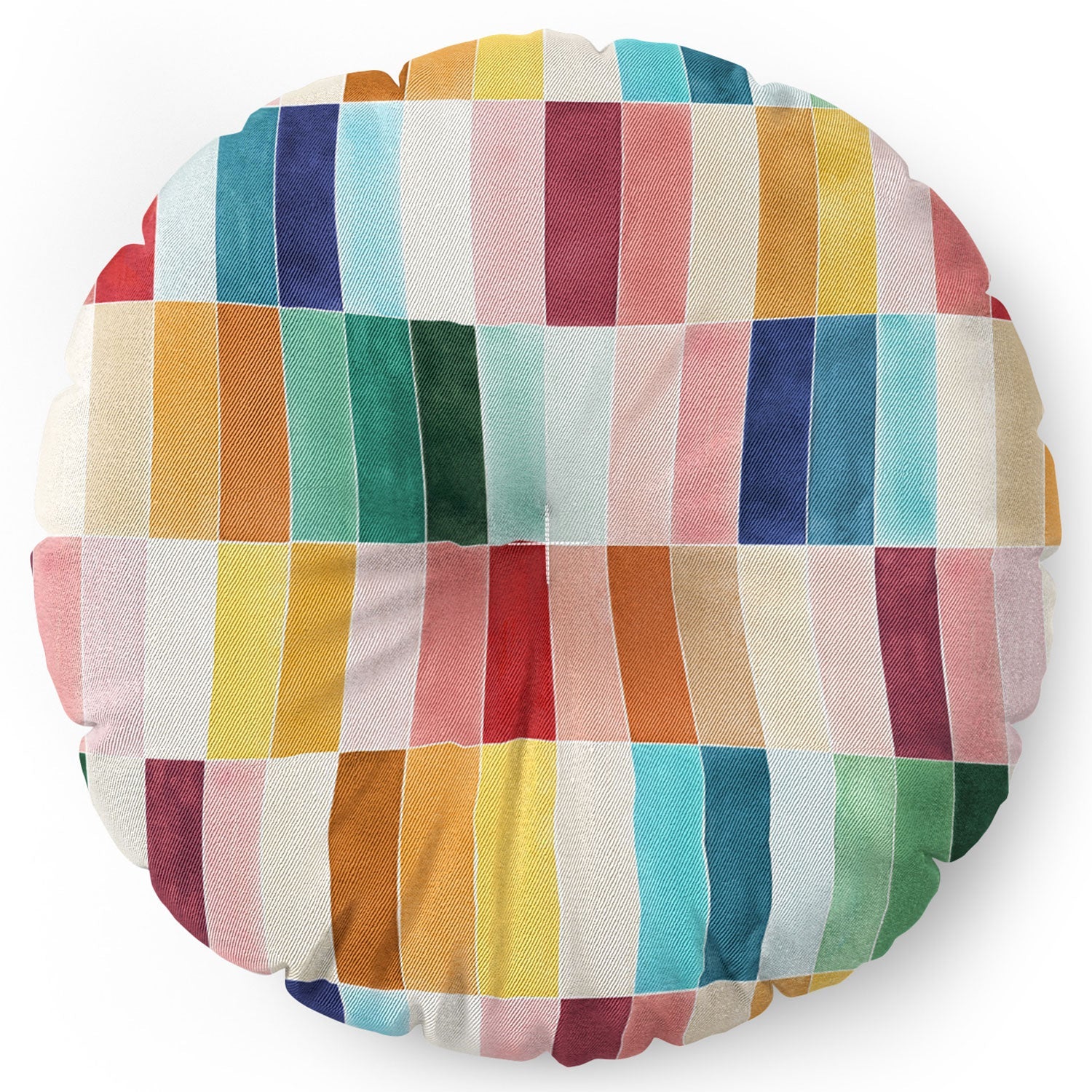 Ninola Design Modern Craft Rectangular Colorful Tiles Color Utopia Floor Pillow Round