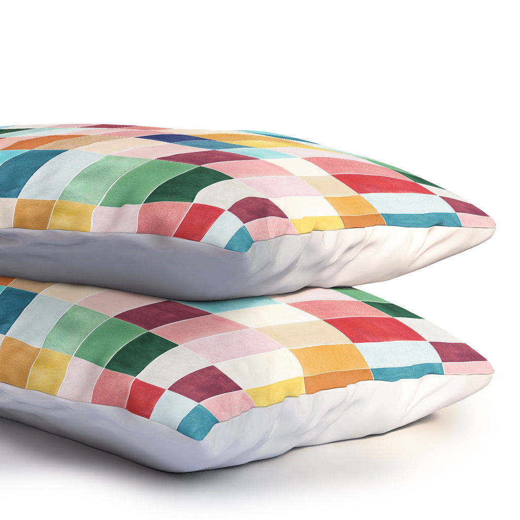 Ninola Design Modern Craft Rectangular Colorful Tiles Color Utopia Pillow Shams