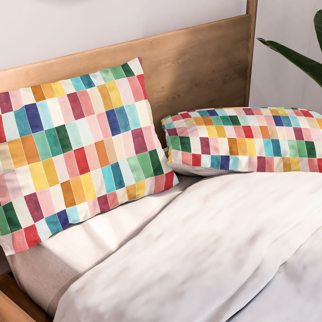 Ninola Design Modern Craft Rectangular Colorful Tiles Color Utopia Pillow Shams