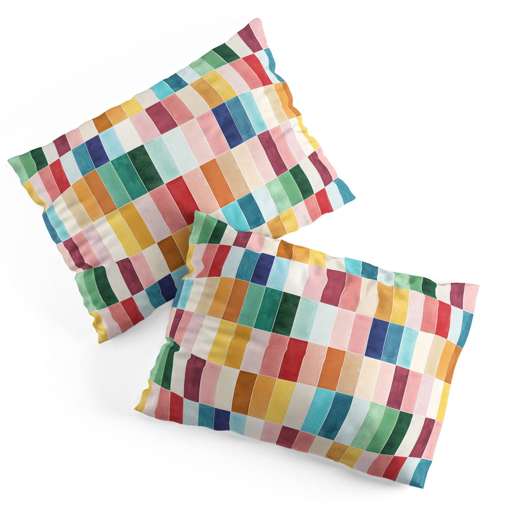 Ninola Design Modern Craft Rectangular Colorful Tiles Color Utopia Pillow Shams