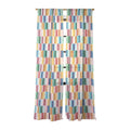 Ninola Design Modern Craft Rectangular Colorful Tiles Color Utopia Sheer Window Curtain