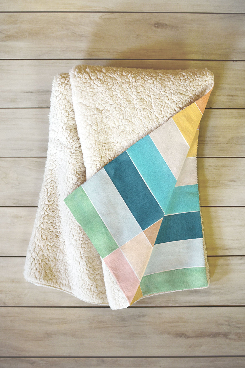Ninola Design Modern Craft Rectangular Colorful Tiles Color Utopia Fleece Throw Blanket