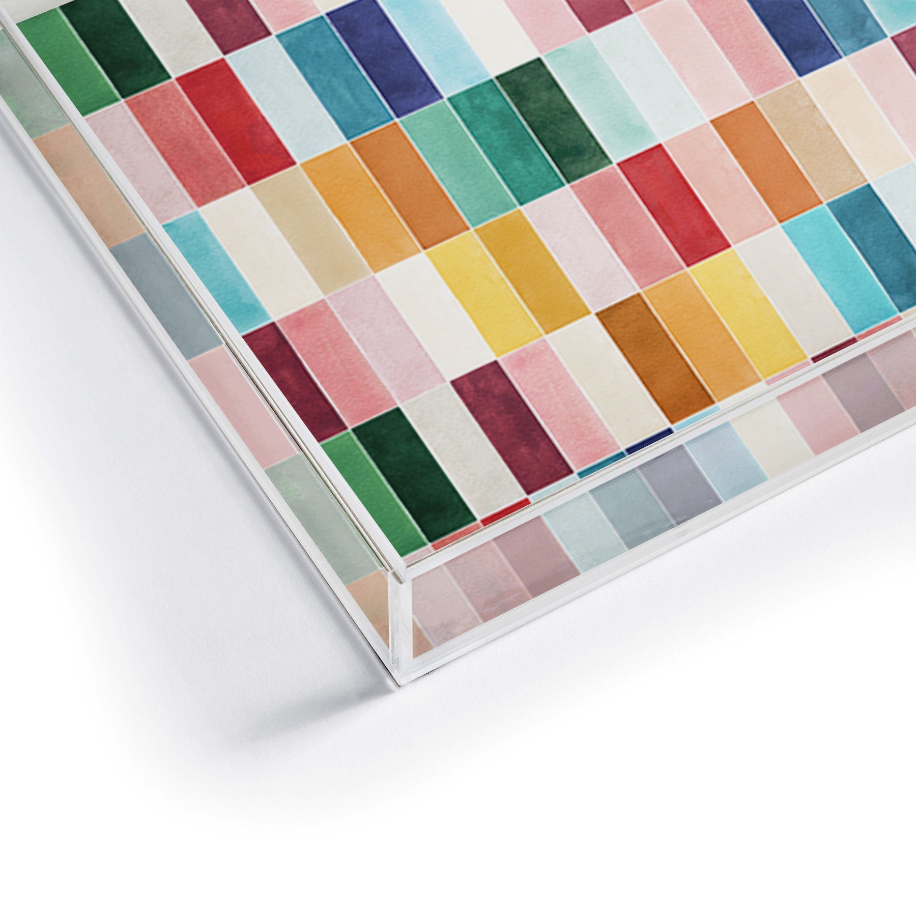 Ninola Design Modern Craft Rectangular Colorful Tiles Color Utopia Acrylic Tray