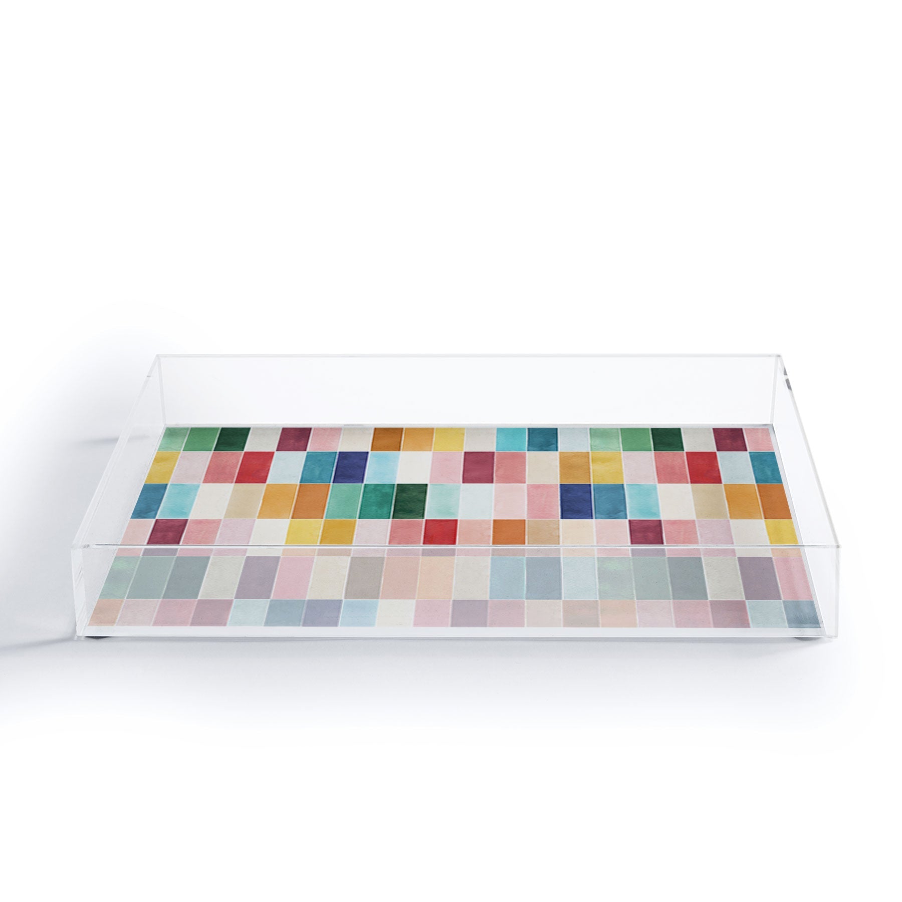 Ninola Design Modern Craft Rectangular Colorful Tiles Color Utopia Acrylic Tray
