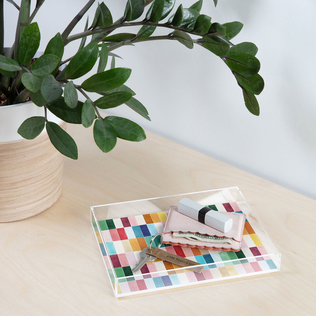 Ninola Design Modern Craft Rectangular Colorful Tiles Color Utopia Acrylic Tray