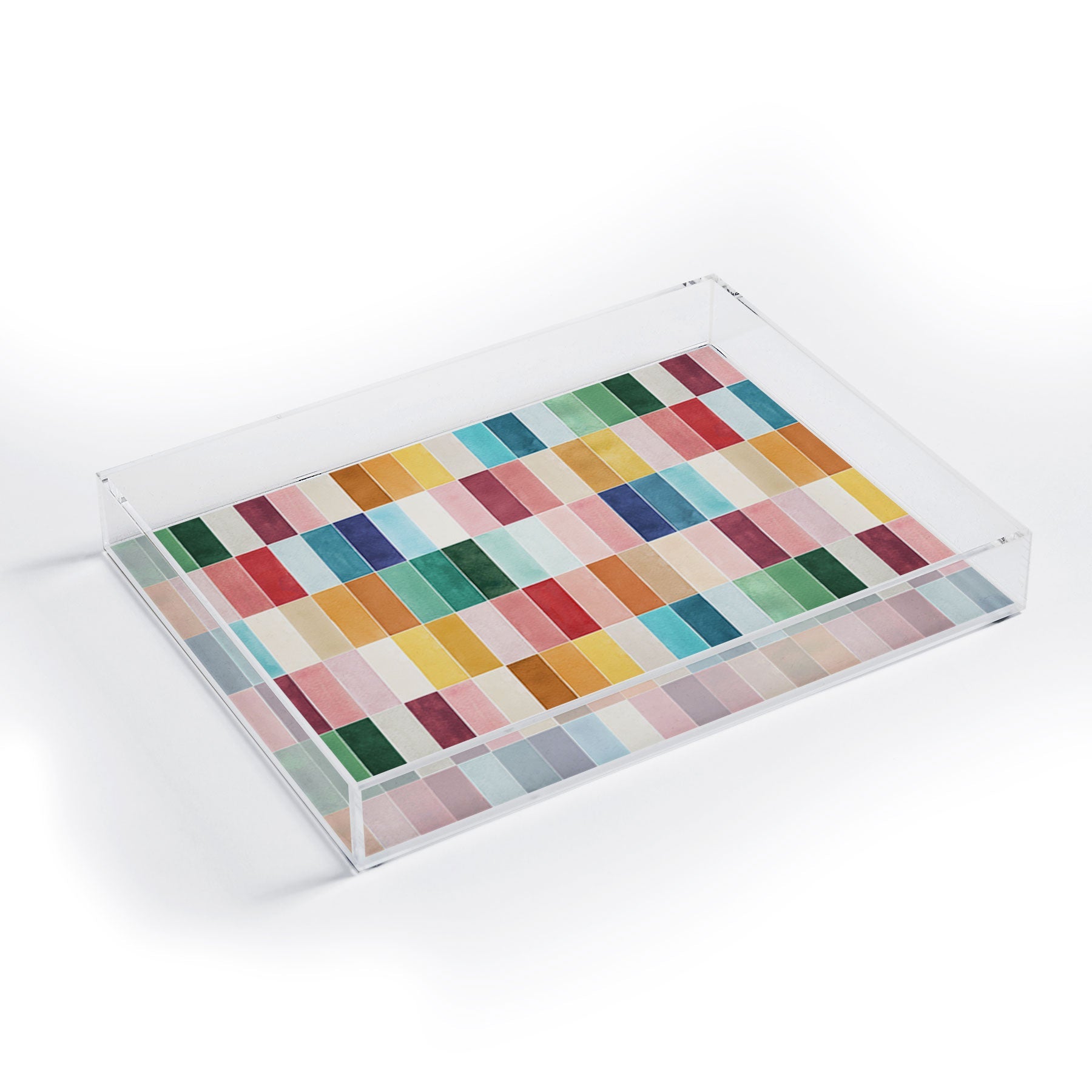 Ninola Design Modern Craft Rectangular Colorful Tiles Color Utopia Acrylic Tray