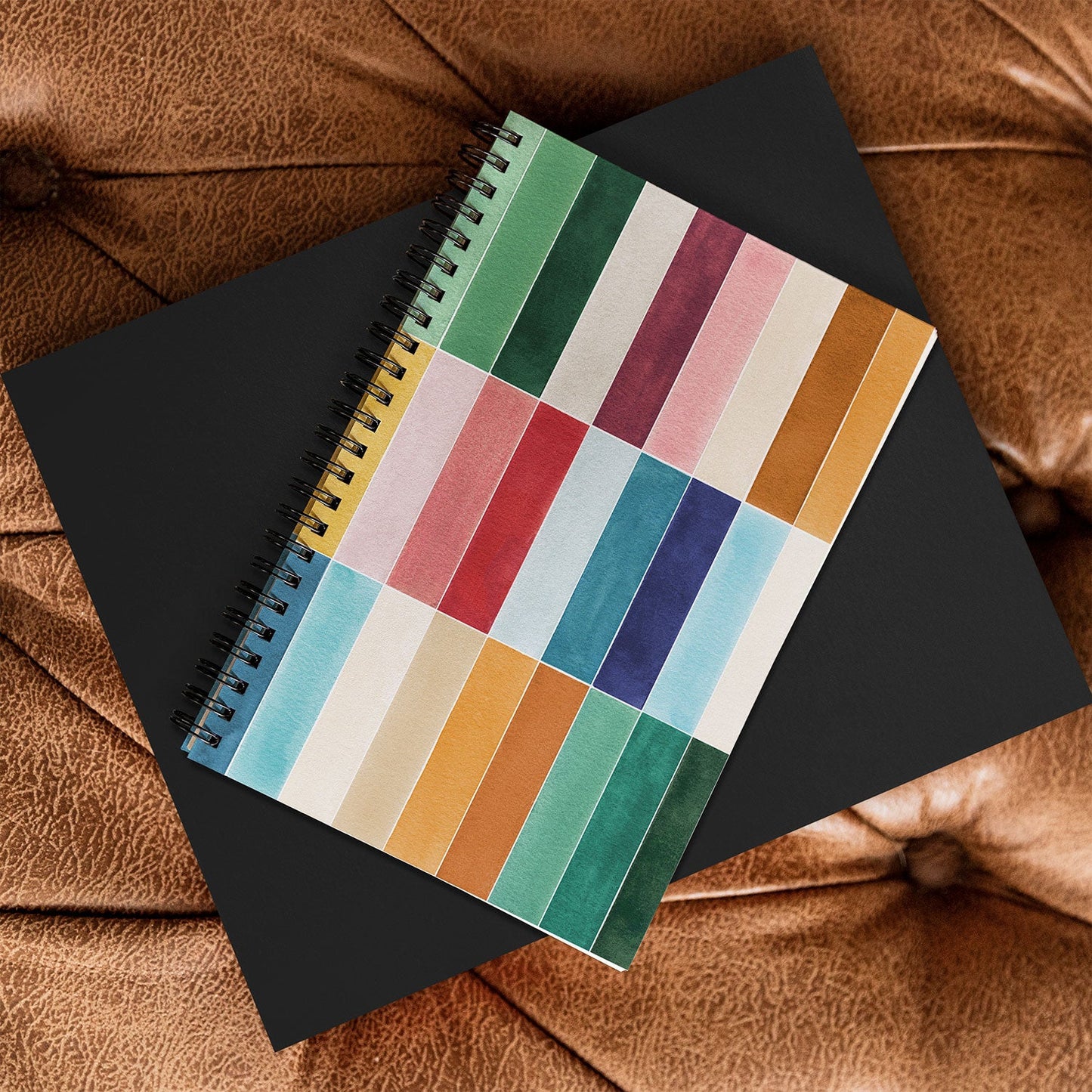 Ninola Design Modern Craft Rectangular Colorful Tiles Color Utopia Spiral Notebook