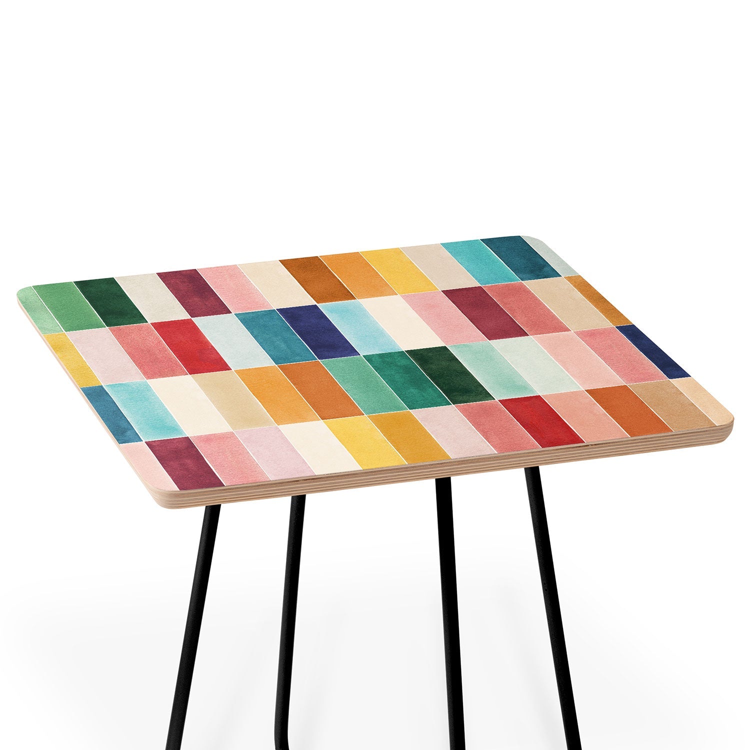 Ninola Design Modern Craft Rectangular Colorful Tiles Color Utopia Side Table