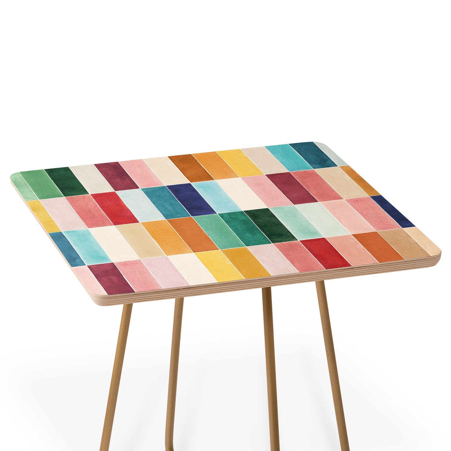 Ninola Design Modern Craft Rectangular Colorful Tiles Color Utopia Side Table