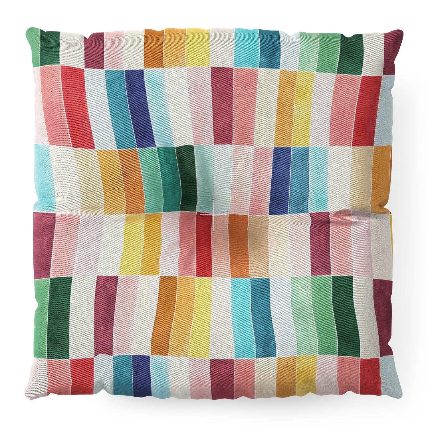 Ninola Design Modern Craft Rectangular Colorful Tiles Color Utopia Floor Pillow Square
