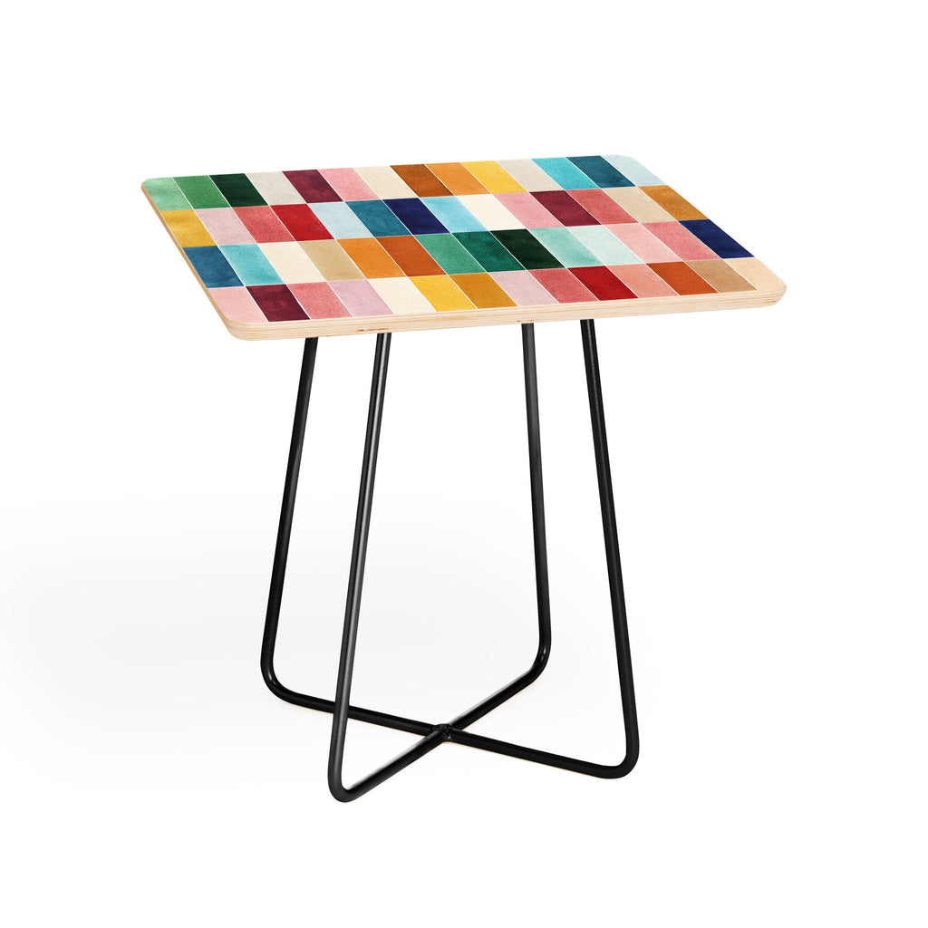 Ninola Design Modern Craft Rectangular Colorful Tiles Color Utopia Side Table