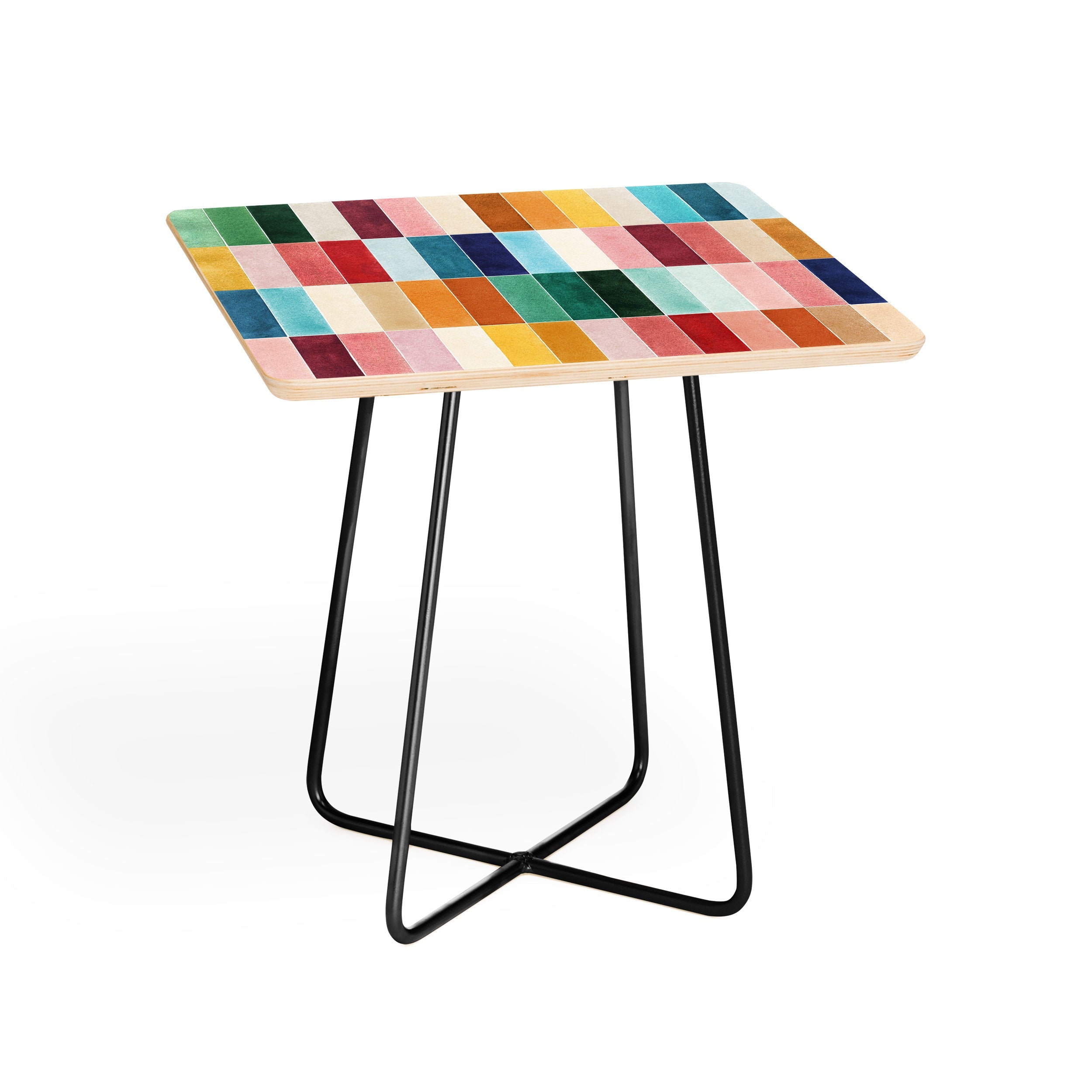 Ninola Design Modern Craft Rectangular Colorful Tiles Color Utopia Side Table