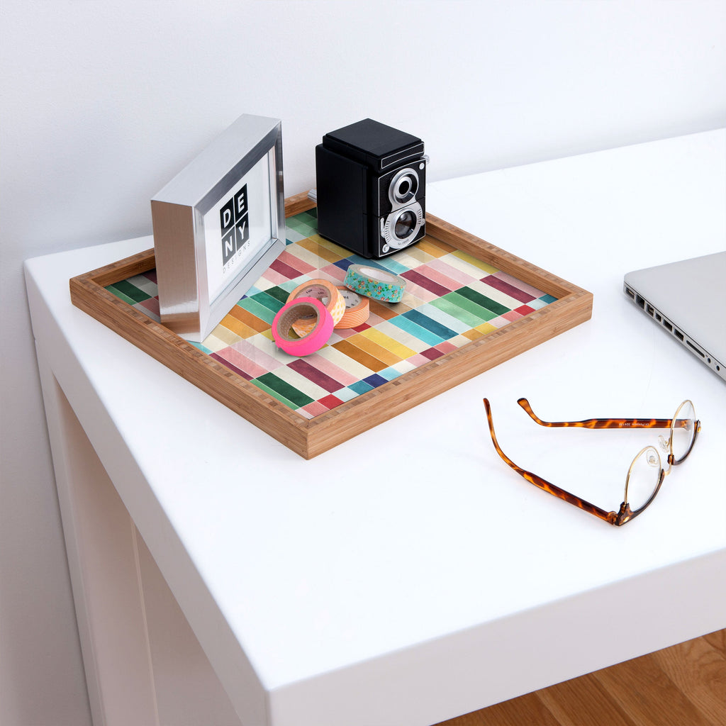 Ninola Design Modern Craft Rectangular Colorful Tiles Color Utopia Square Tray
