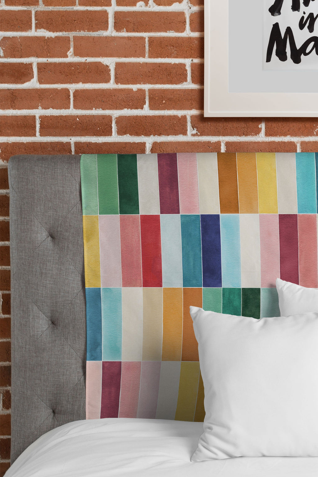 Ninola Design Modern Craft Rectangular Colorful Tiles Color Utopia Tapestry
