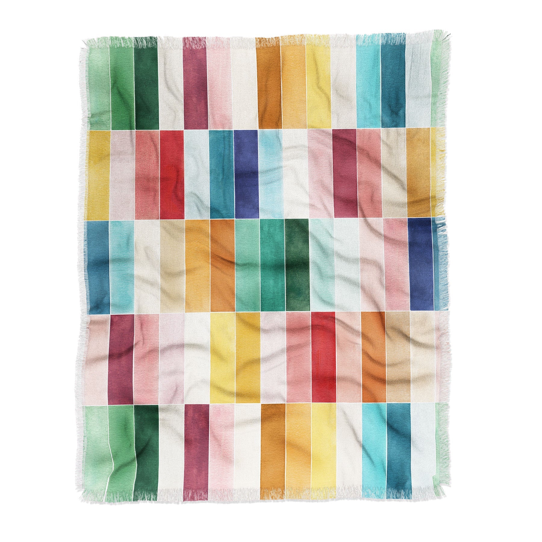 Ninola Design Modern Craft Rectangular Colorful Tiles Color Utopia Throw Blanket