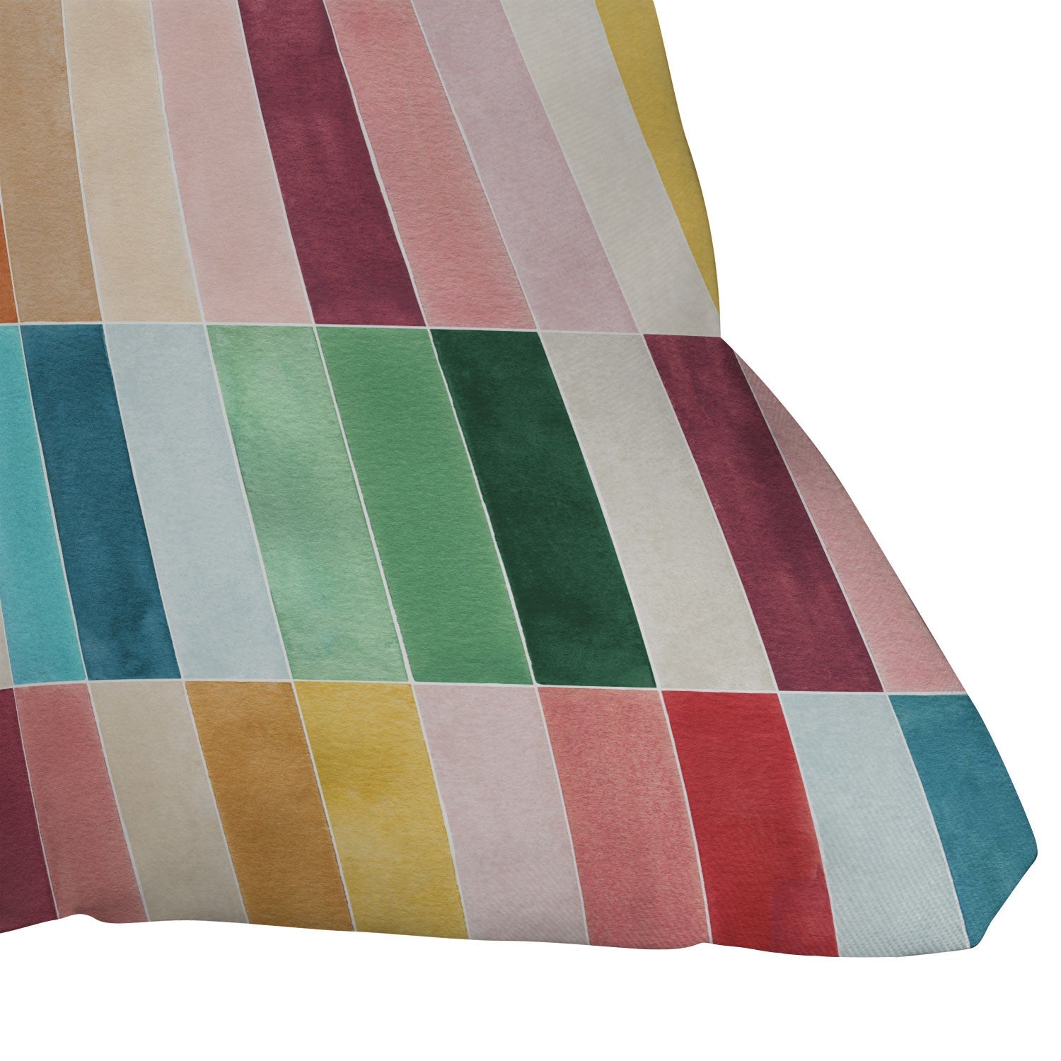 Ninola Design Modern Craft Rectangular Colorful Tiles Color Utopia Outdoor Throw Pillow