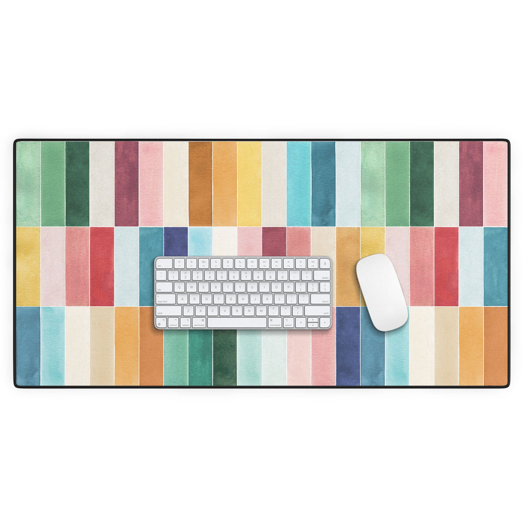 Ninola Design Modern Craft Rectangular Colorful Tiles Color Utopia Desk Mat