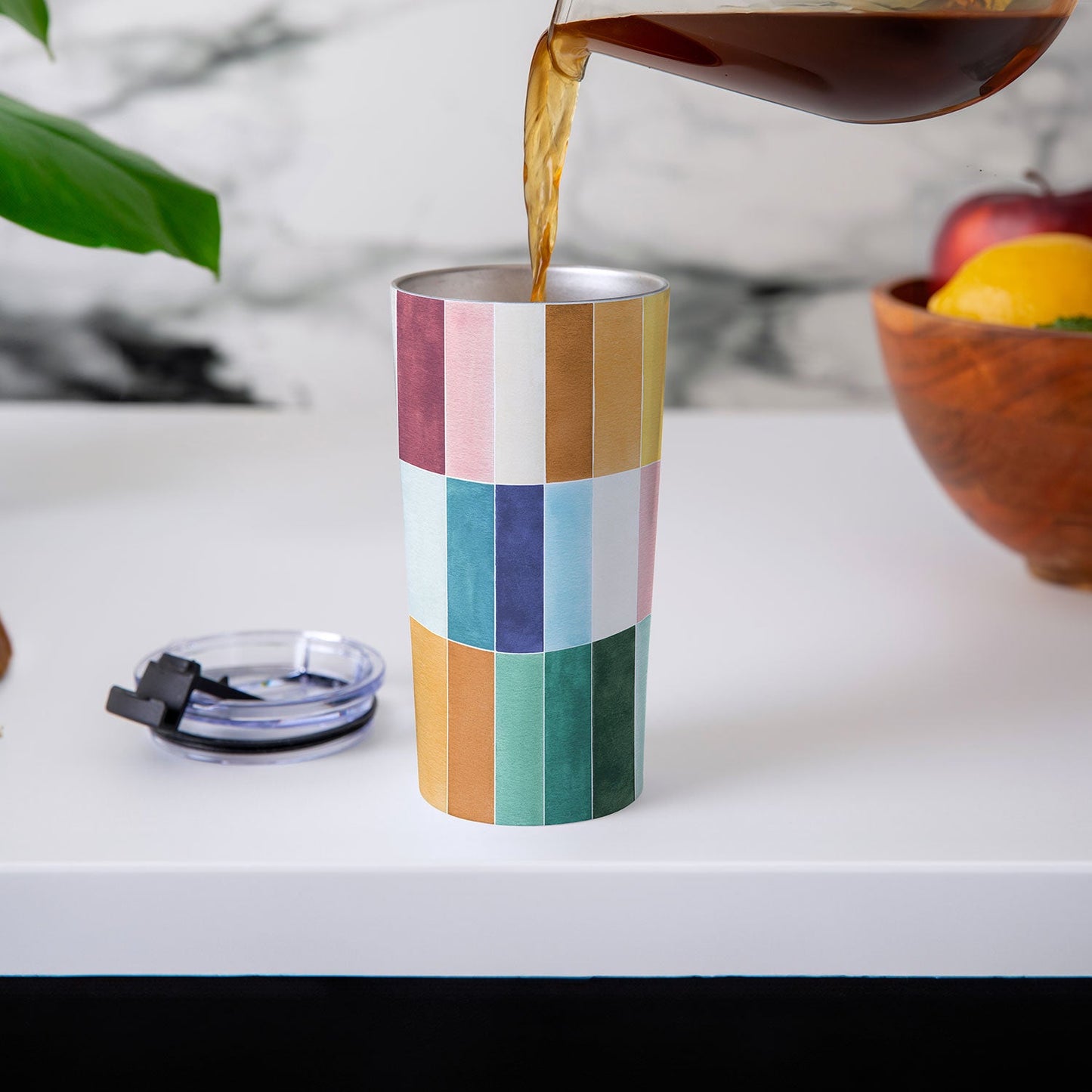 Ninola Design Modern Craft Rectangular Colorful Tiles Color Utopia Travel Mug