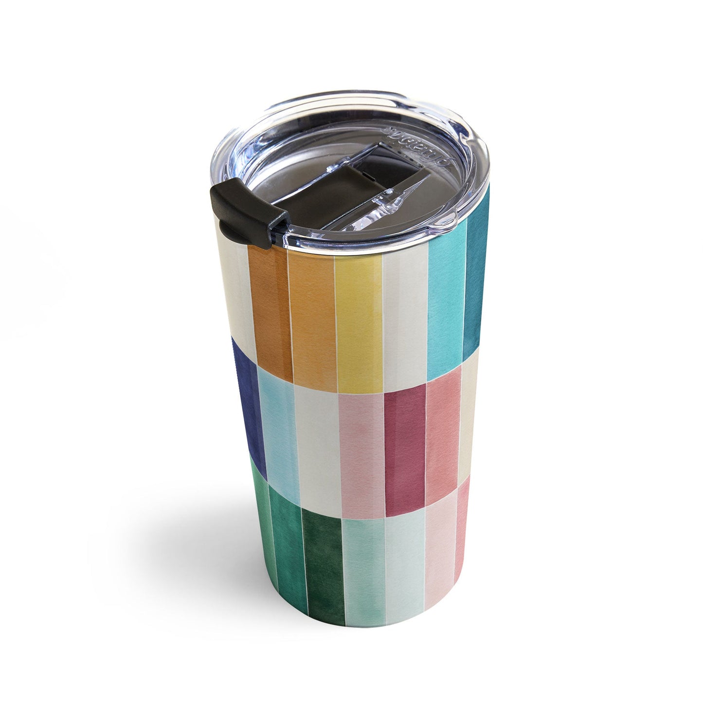 Ninola Design Modern Craft Rectangular Colorful Tiles Color Utopia Travel Mug