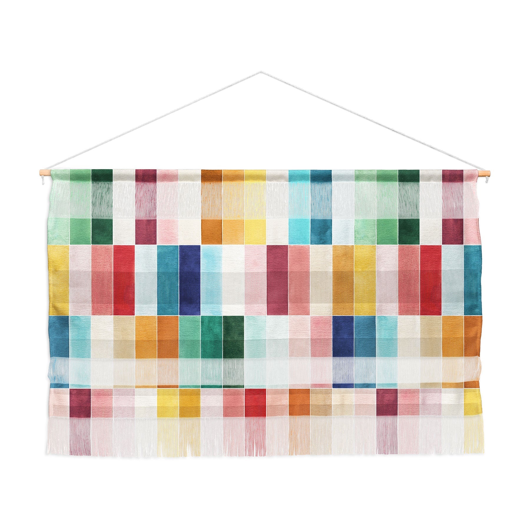 Ninola Design Modern Craft Rectangular Colorful Tiles Color Utopia Wall Hanging Landscape