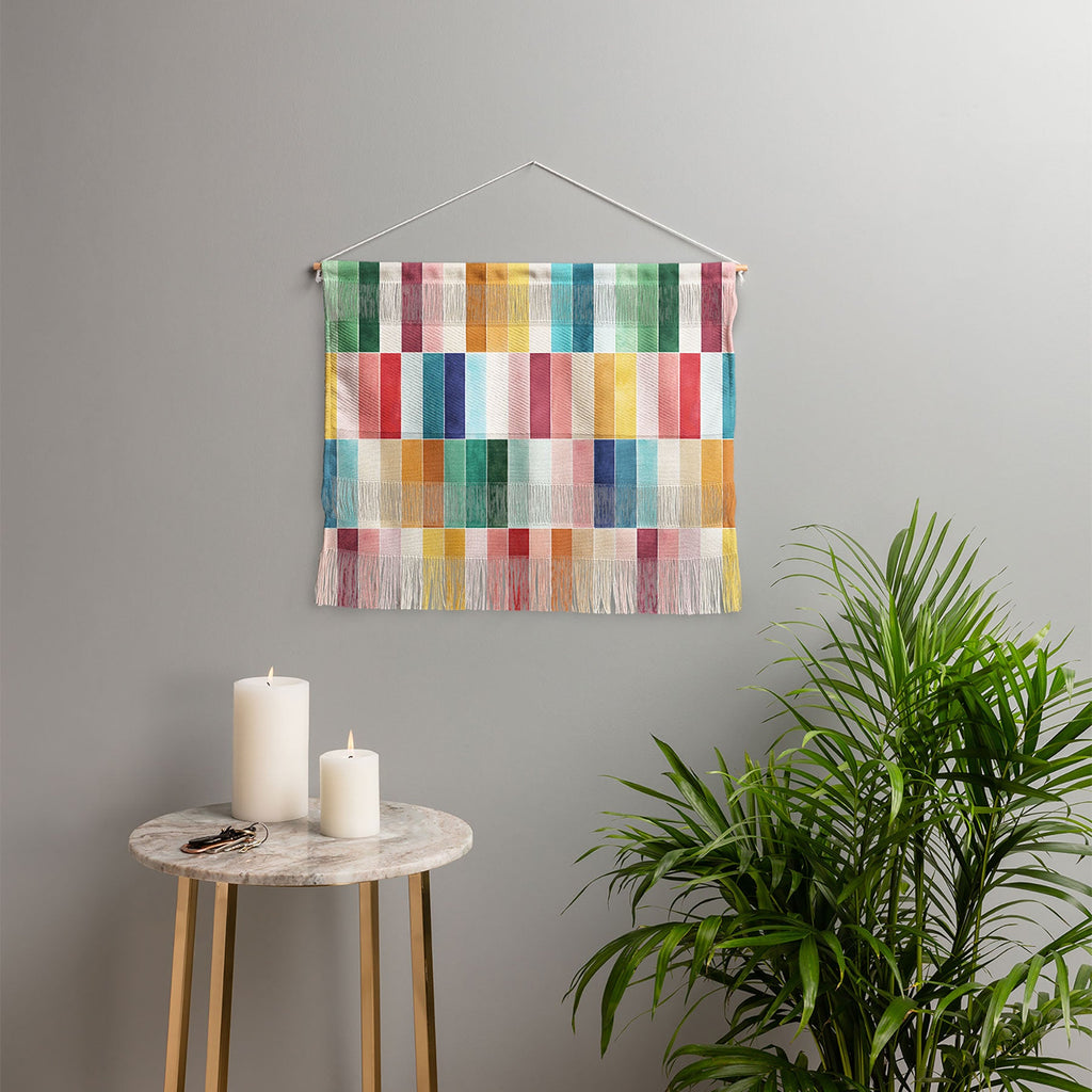 Ninola Design Modern Craft Rectangular Colorful Tiles Color Utopia Wall Hanging Landscape