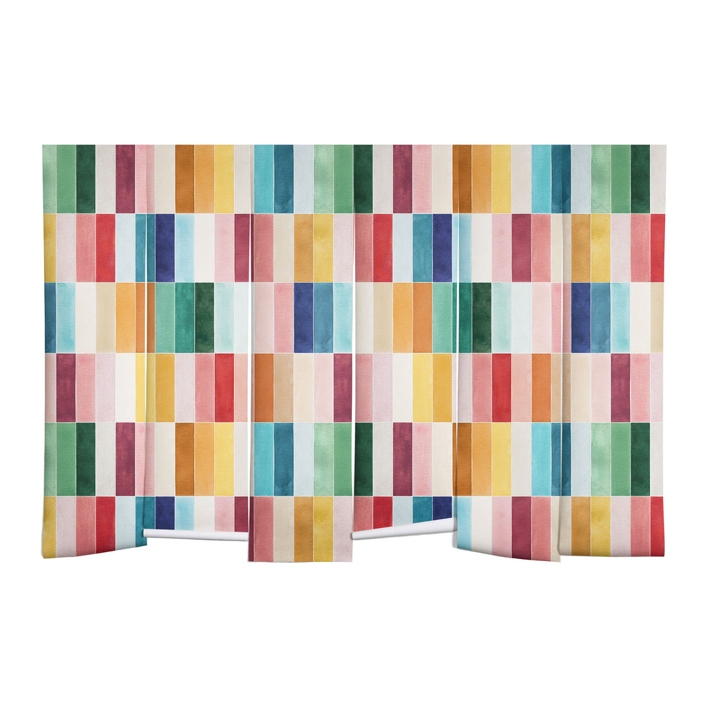 Ninola Design Modern Craft Rectangular Colorful Tiles Color Utopia Wall Mural