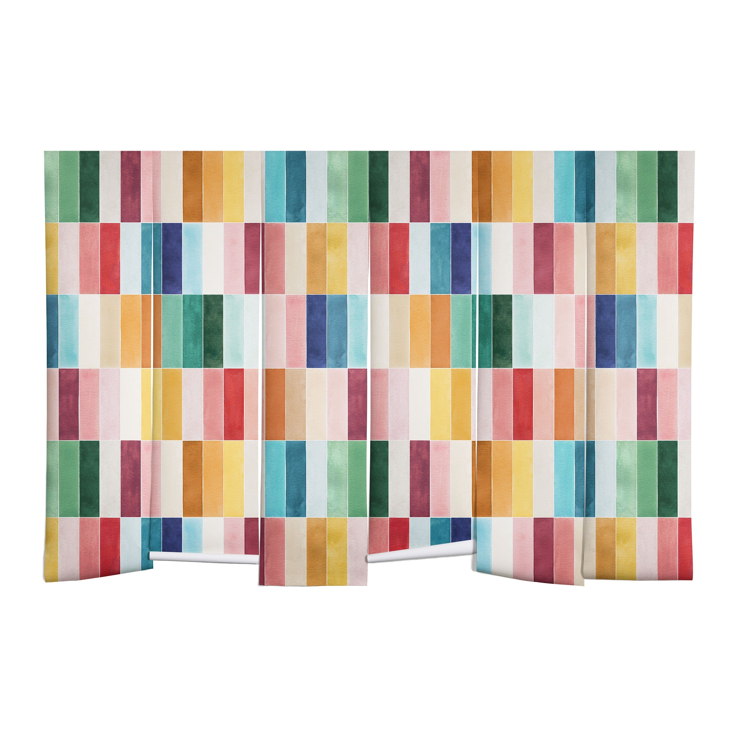 Ninola Design Modern Craft Rectangular Colorful Tiles Color Utopia Wall Mural
