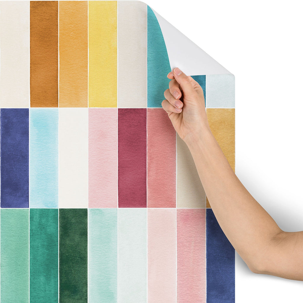 Ninola Design Modern Craft Rectangular Colorful Tiles Color Utopia Wallpaper