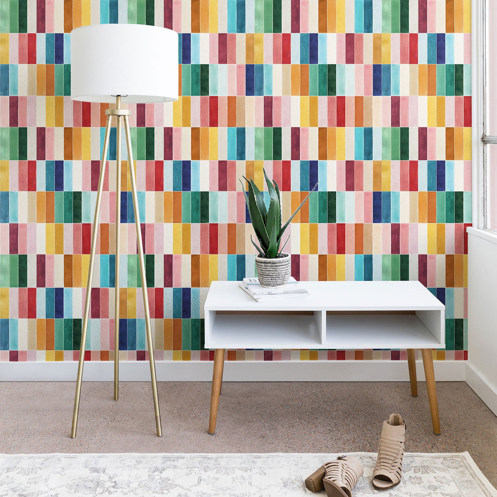 Ninola Design Modern Craft Rectangular Colorful Tiles Color Utopia Wallpaper