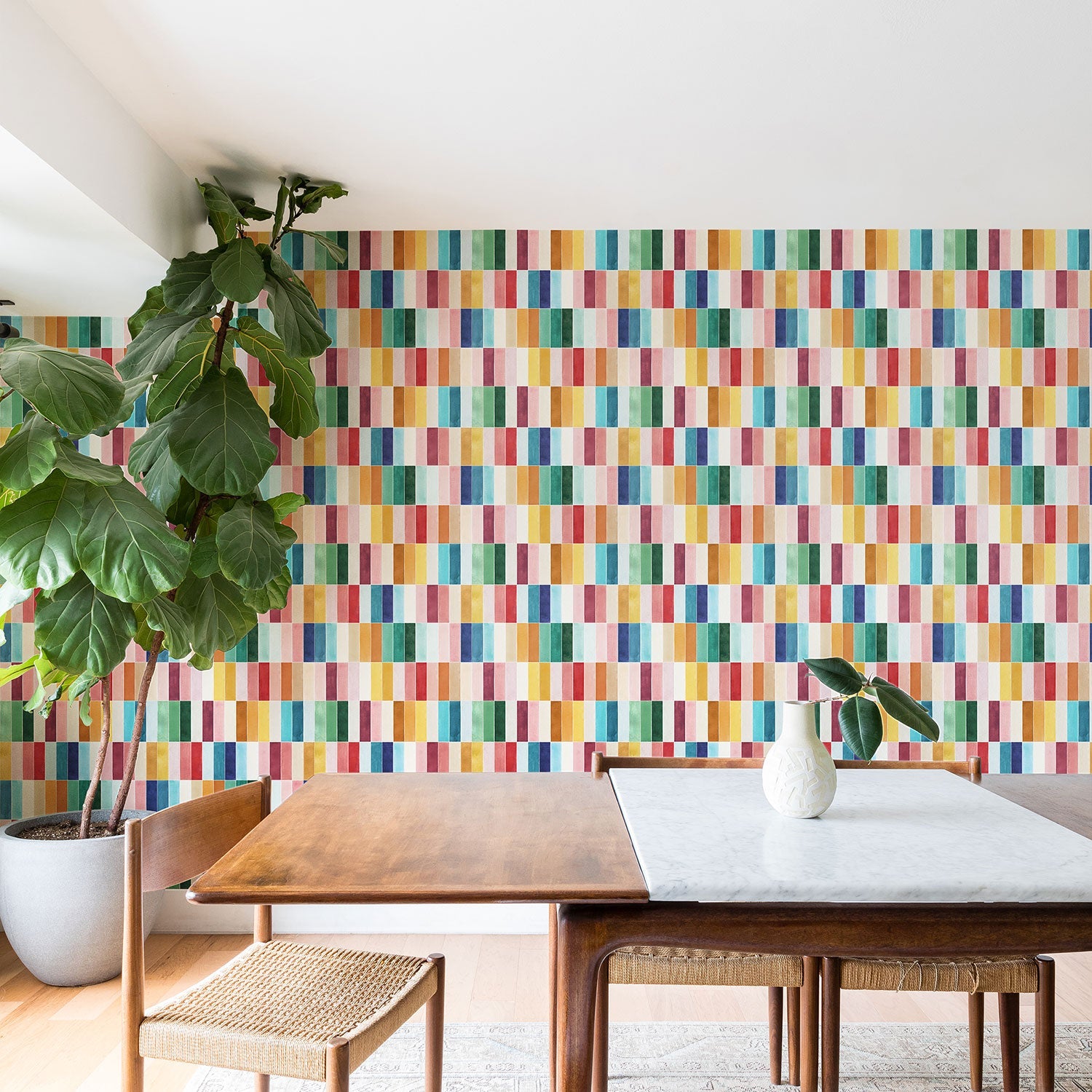 Ninola Design Modern Craft Rectangular Colorful Tiles Color Utopia Wallpaper