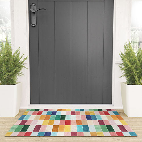 Ninola Design Modern Craft Rectangular Colorful Tiles Color Utopia Welcome Mat