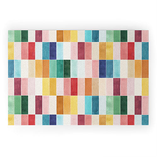 Ninola Design Modern Craft Rectangular Colorful Tiles Color Utopia Welcome Mat