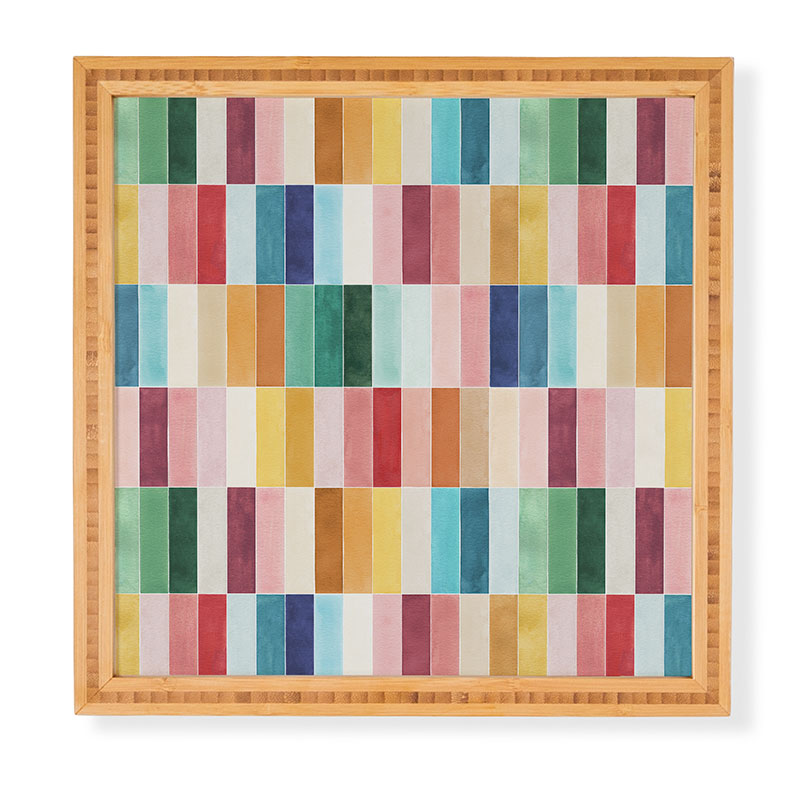 Ninola Design Modern Craft Rectangular Colorful Tiles Color Utopia Framed Wall Art