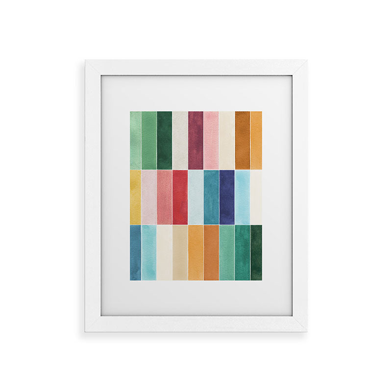Ninola Design Modern Craft Rectangular Colorful Tiles Color Utopia Framed Art Print