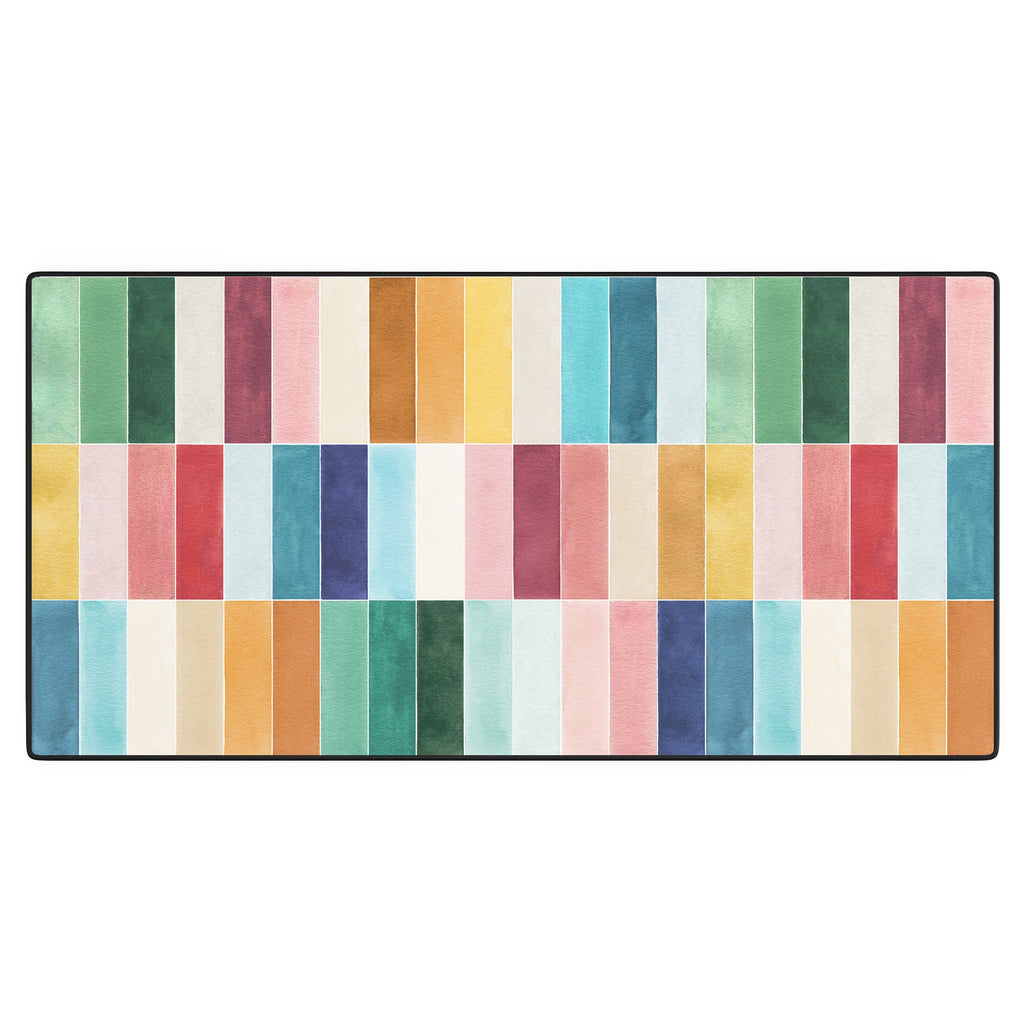 Ninola Design Modern Craft Rectangular Colorful Tiles Color Utopia Desk Mat