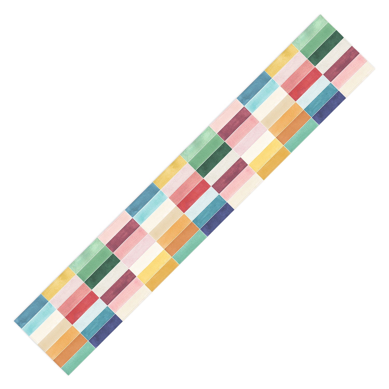 Ninola Design Modern Craft Rectangular Colorful Tiles Color Utopia Table Runner