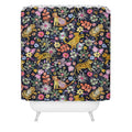 Ninola Design Spring Tigers Jungle Black Shower Curtain