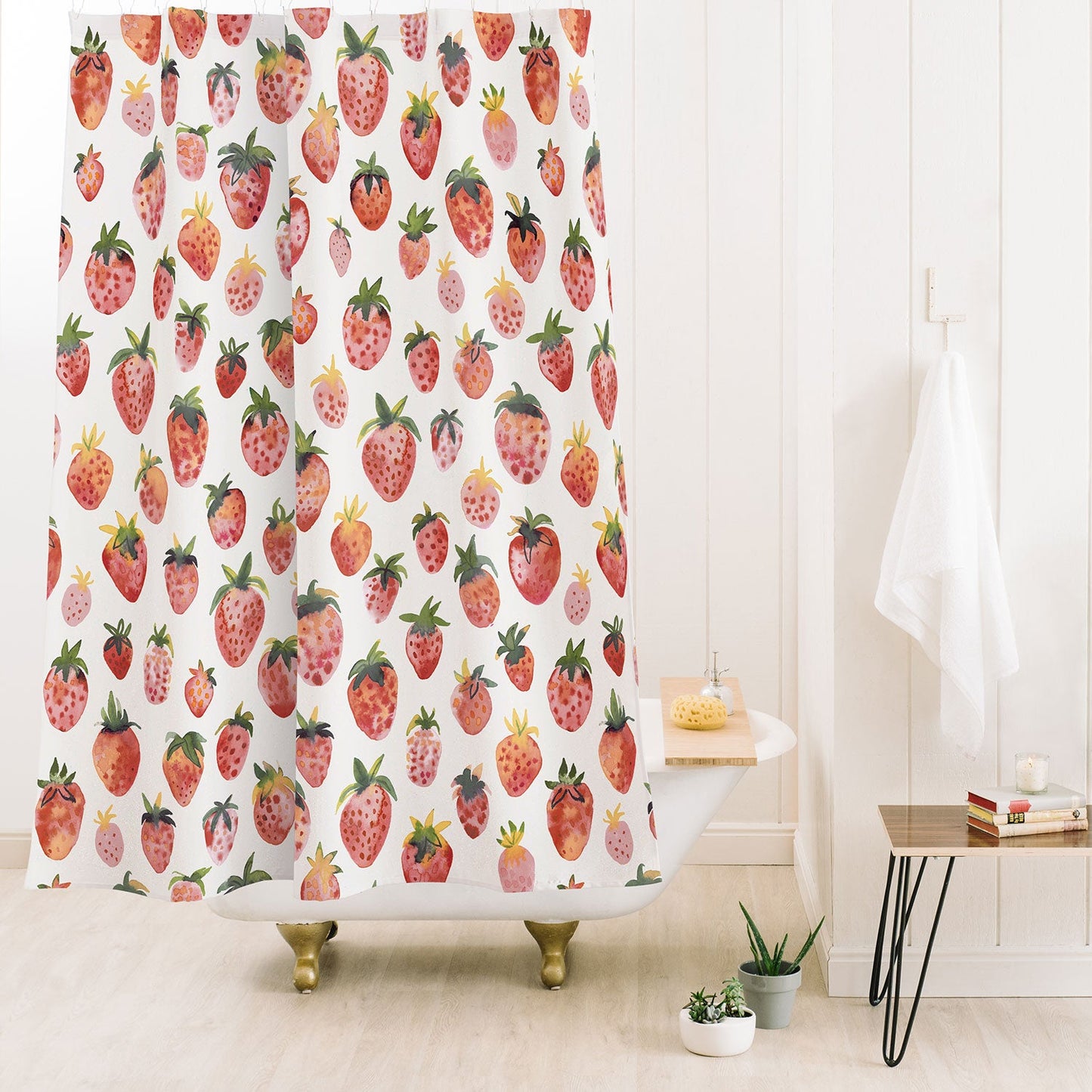 Ninola Design Strawberries Countryside Summer Shower Curtain