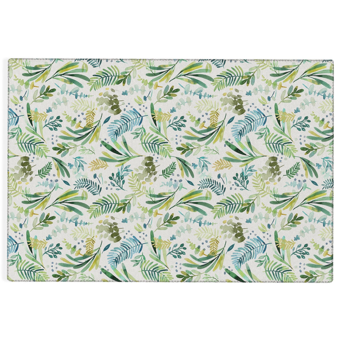 Ninola Design Tuscany Olive Green Leaves Outdoor Rug