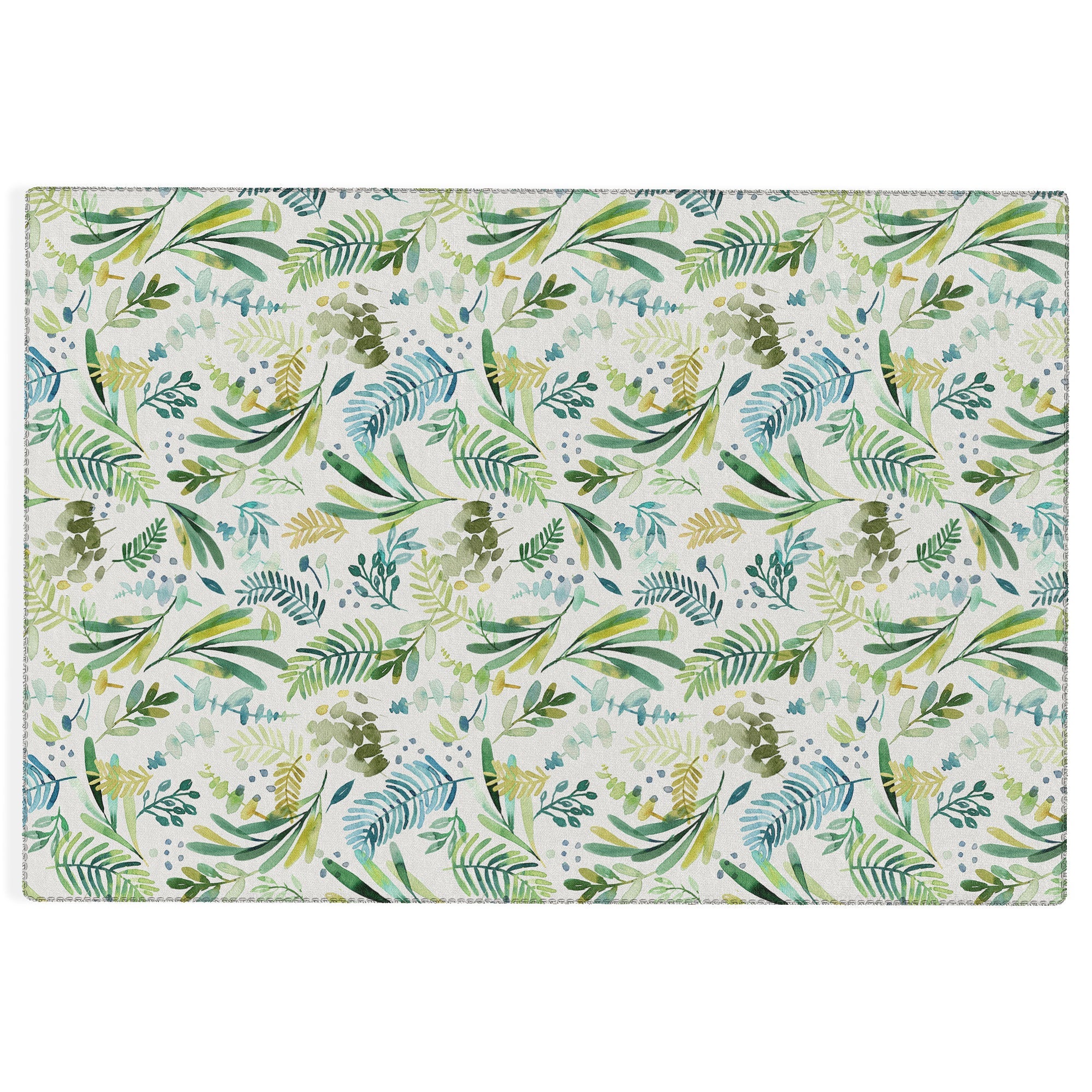Ninola Design Tuscany Olive Green Leaves Outdoor Rug