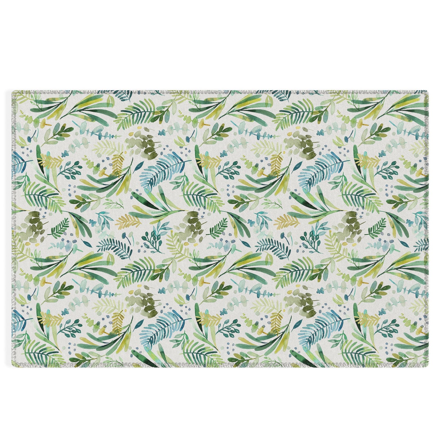 Ninola Design Tuscany Olive Green Leaves Outdoor Rug