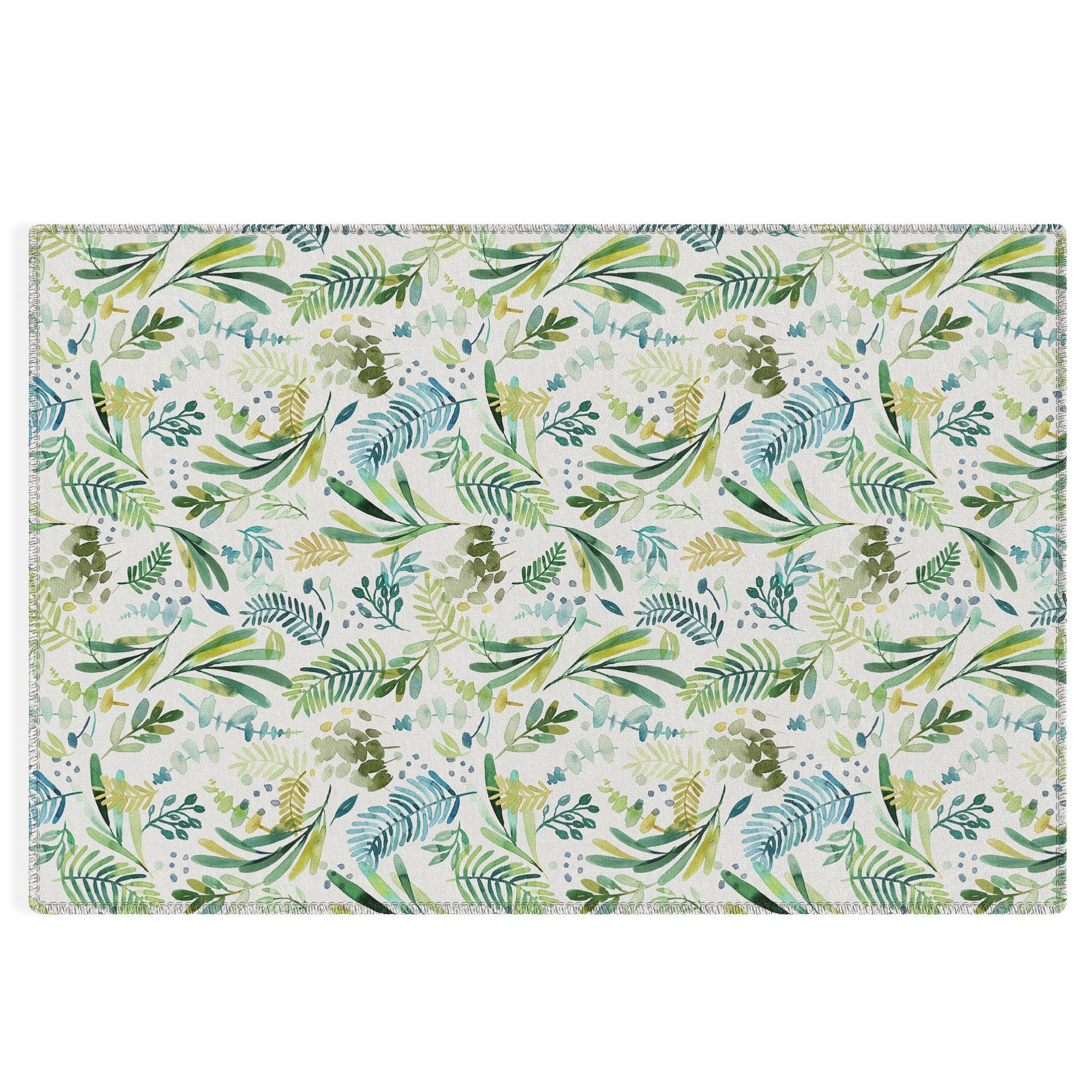 Ninola Design Tuscany Olive Green Leaves Outdoor Rug