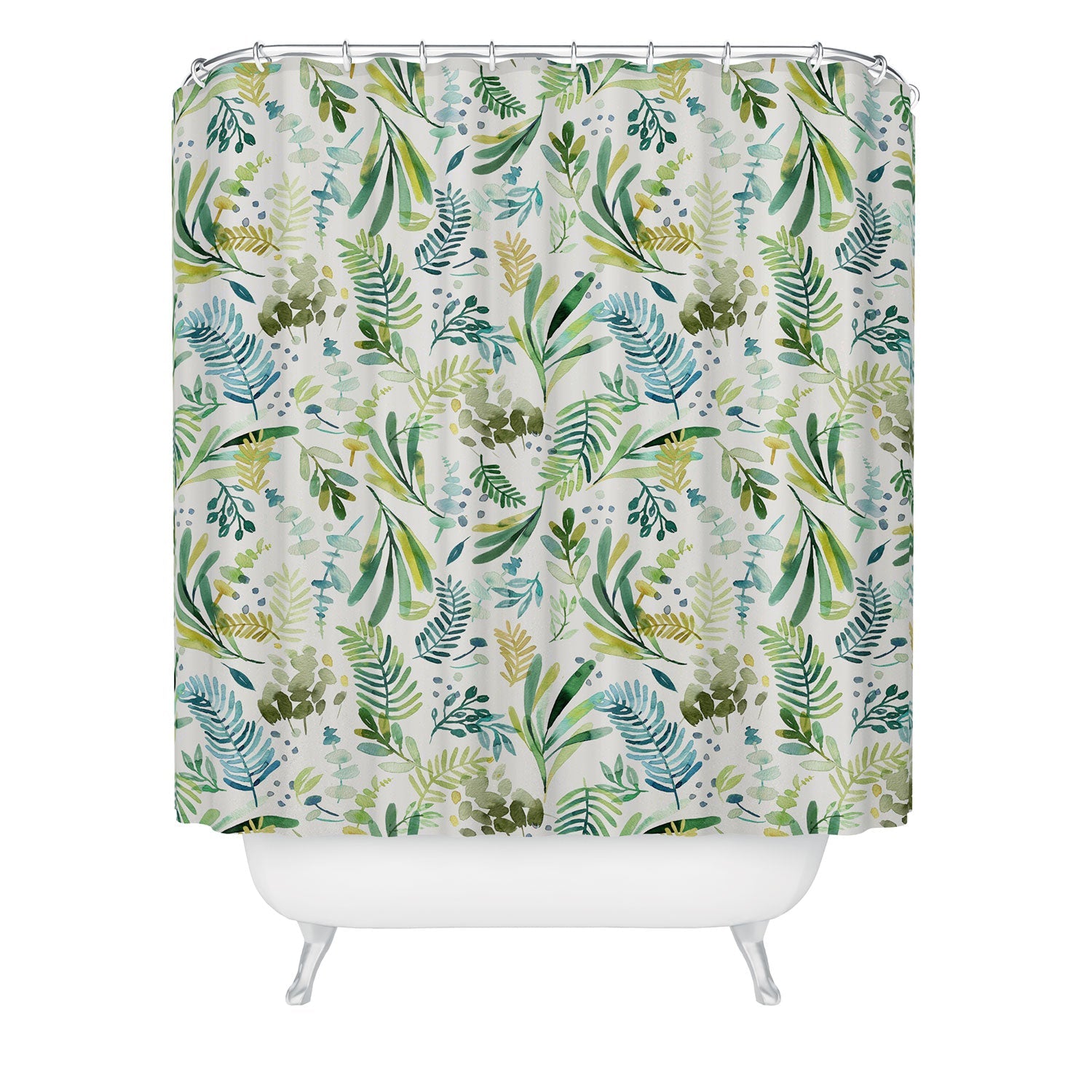 Ninola Design Tuscany Olive Green Leaves Shower Curtain