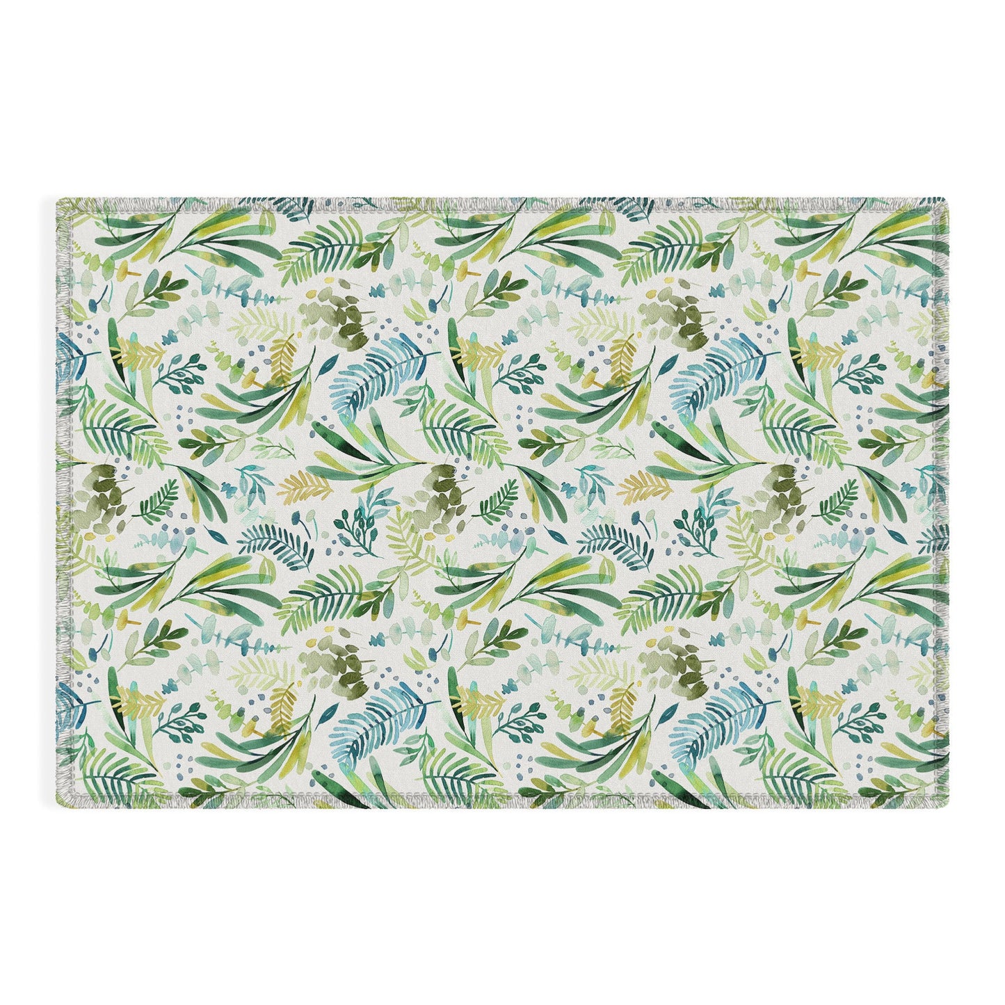 Ninola Design Tuscany Olive Green Leaves Outdoor Rug