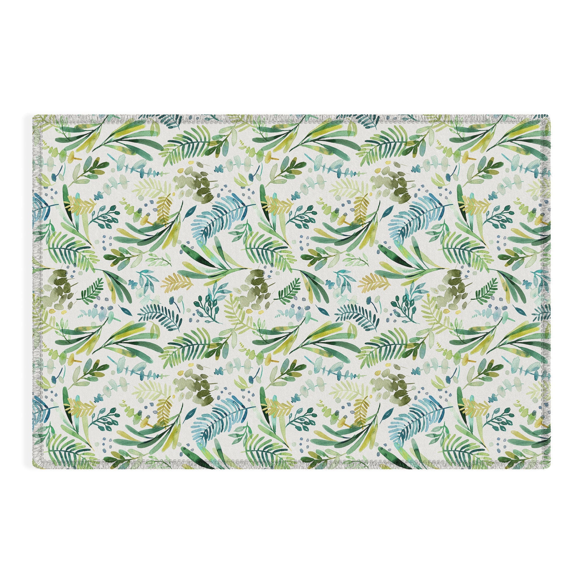 Ninola Design Tuscany Olive Green Leaves Outdoor Rug