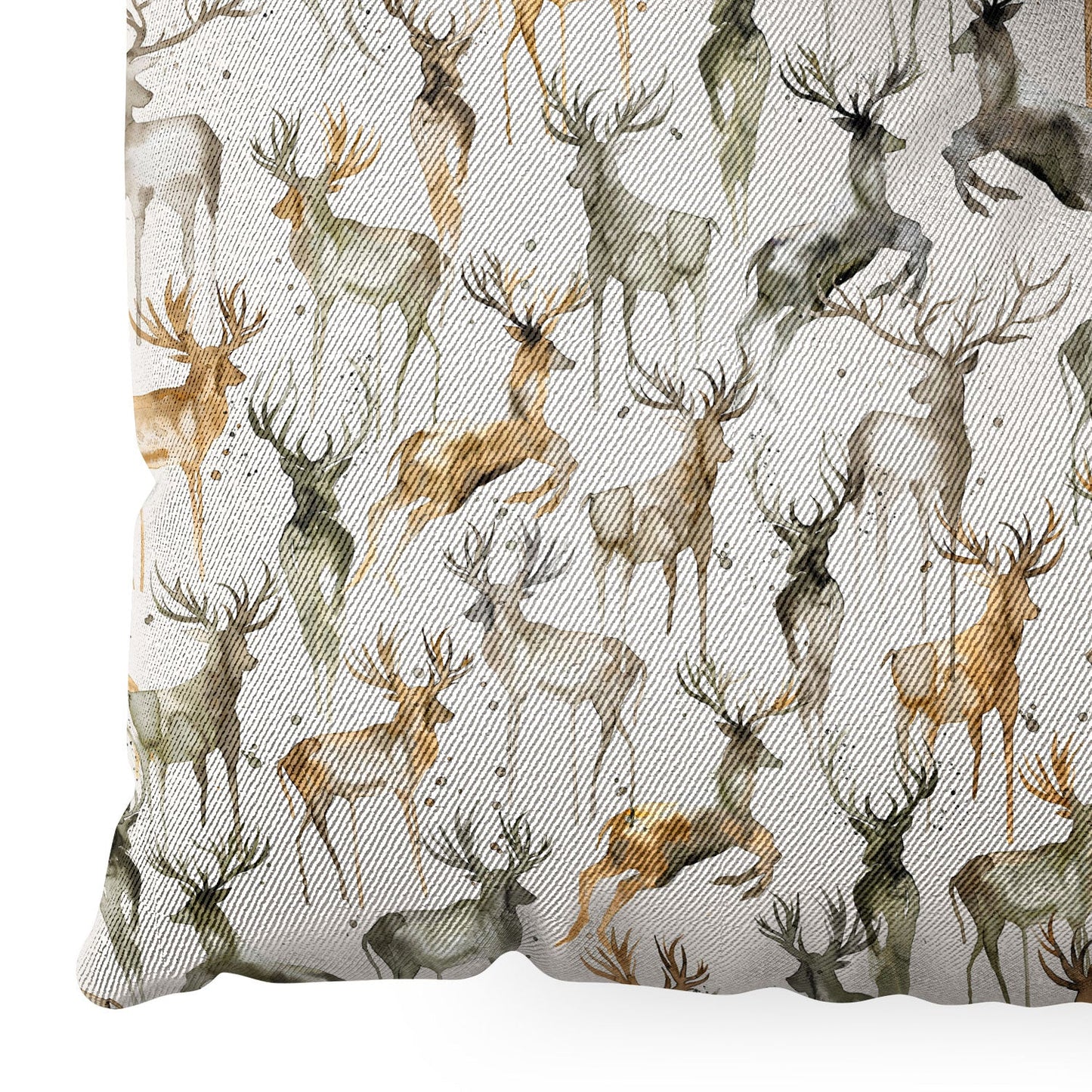 Ninola Design Watercolor Deers Golden Floor Pillow Square