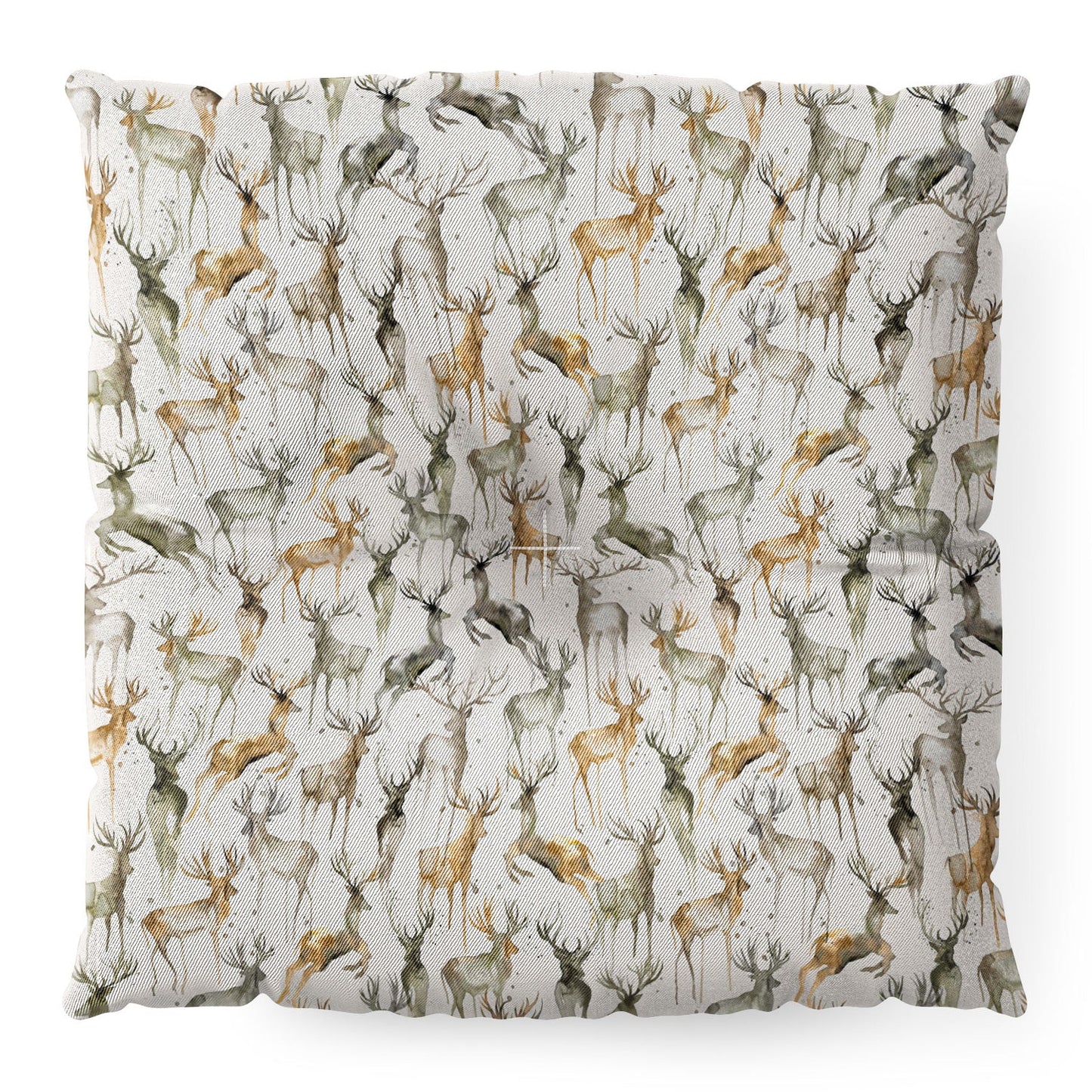 Ninola Design Watercolor Deers Golden Floor Pillow Square